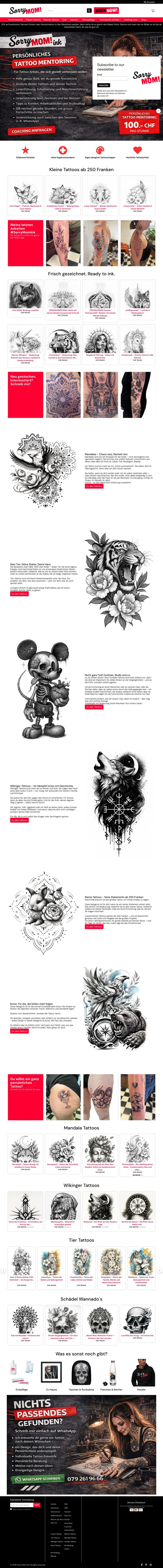 Komplette Website-Ansicht von sorrymom.ink