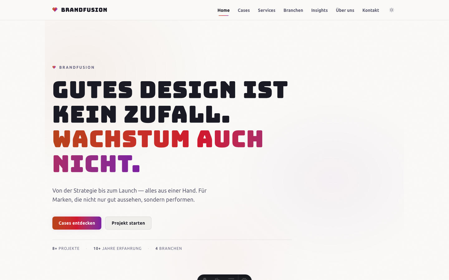 Agentur-Website Redesign: Neon Minimalism