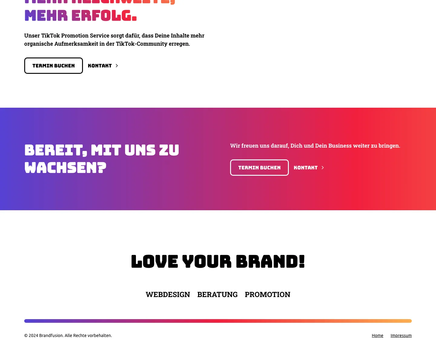 CTA-Banner und Footer mit Pixel Heart