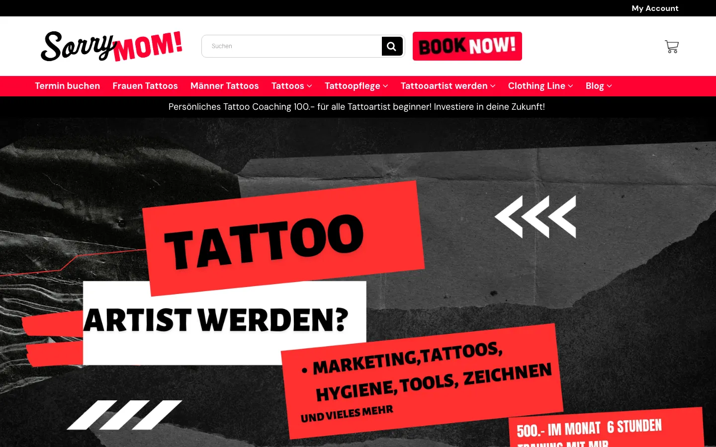 E-Commerce für Tattoo-Studio