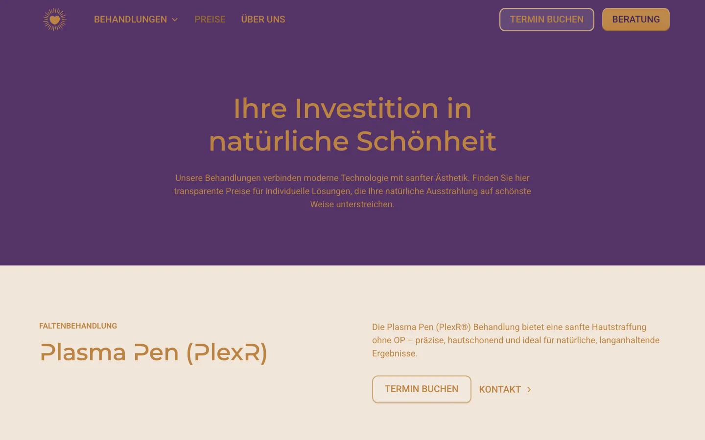Preisübersicht — transparente Darstellung aller Behandlungen